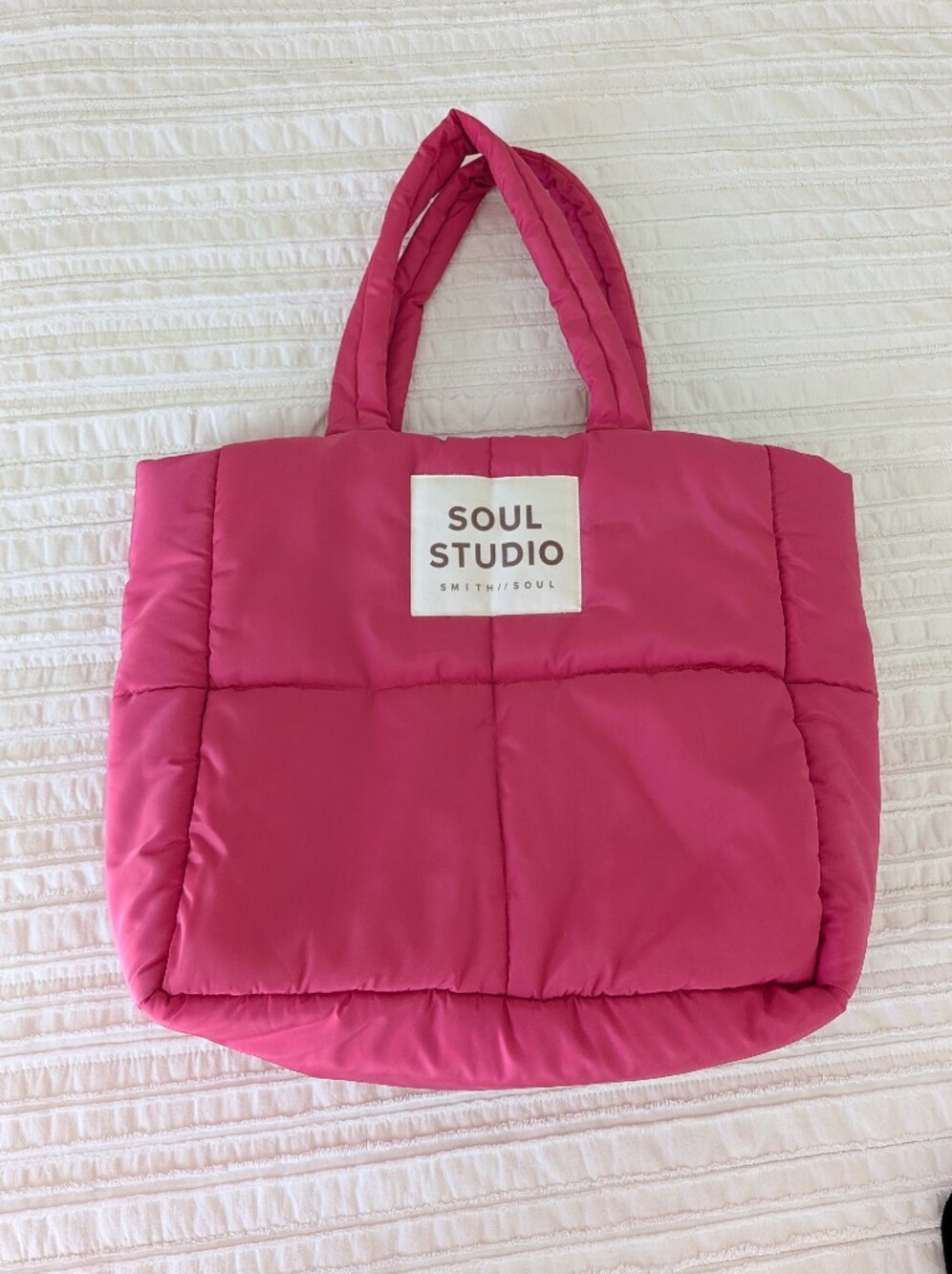 Pink Puffer Tote Bag